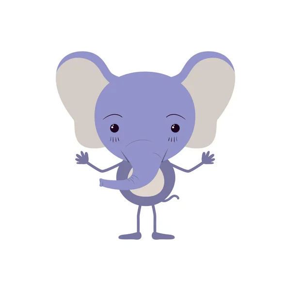 Barevné karikatura Roztomilý slon štěstí výrazu — Stockový vektor