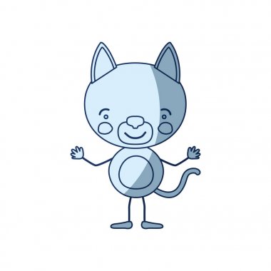 kedi huzur ifade karikatürü siluet gölge mavi rengi