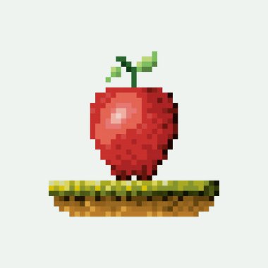 renk pixelated elma meyve çayırda
