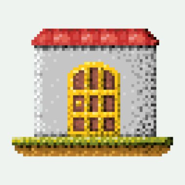 renk pixelated evde çayır