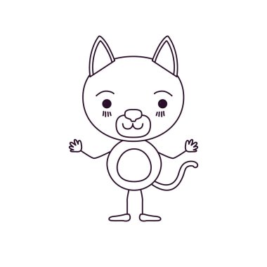 şirin kedi huzur ifade siluet karikatür kroki