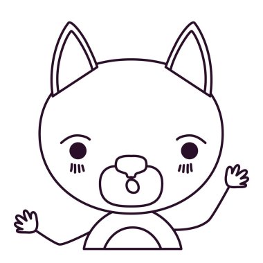 şirin kedi siluet karikatür yarım vücut kroki sürpriz ifade