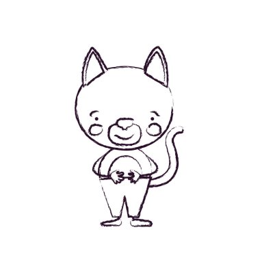 bulanık siluet karikatür kedi huzur ifade pantolon