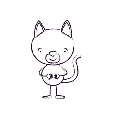 bulanık siluet karikatür kedi huzur ifade ve kapalı eller