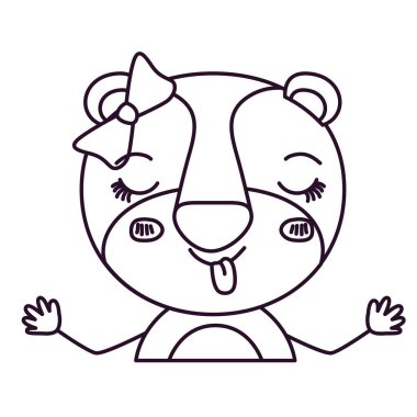 siluet karikatür yarım vücut yay dantel ve dil ifade kapalı gözleri yapışmasını dişi dişi kroki