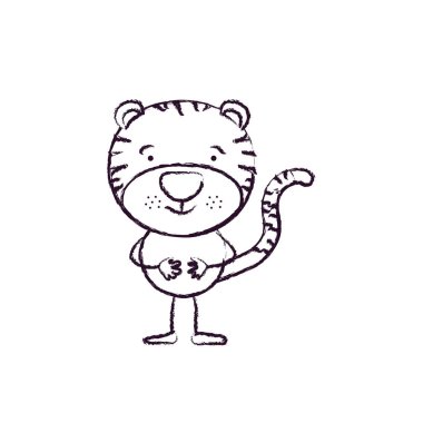 sevimli kaplan huzur ifade karikatürü bulanık siluet