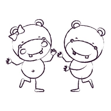 bulanık kroki kontur karikatür dans suaygırları Çift