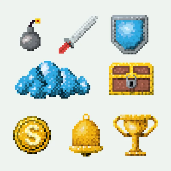 öğeleri kümesi pixelated renk arcade oyunu