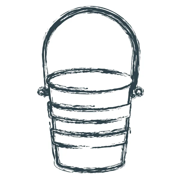 Rozmazané modrá tmavá silueta kovový kbelík kontejner — Stockový vektor