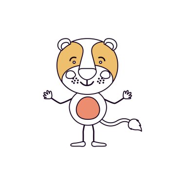 siluet sevimli aslan karikatürü bölümleri kadar huzur ifade el ile renk