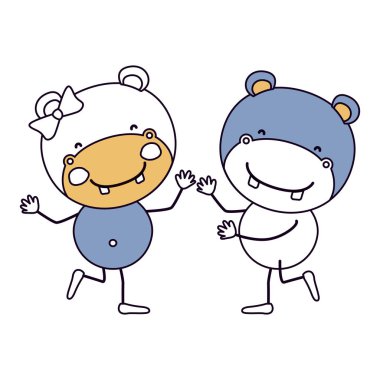 siluet renk bölümleri karikatür dans suaygırları Çift