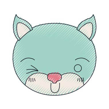 renk mum boya siluet sevimli yüzü yavru kedi wink göz ifade