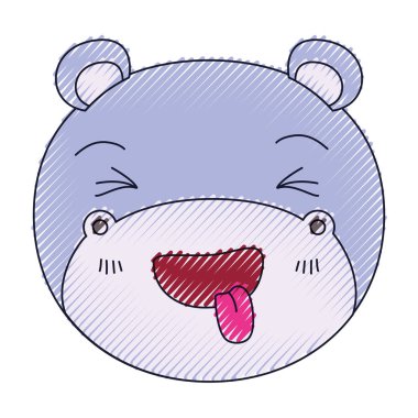 renk mum boya siluet sevimli yüzü dil ifade yapışmasını su aygırı