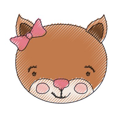 renk mum boya siluet yüz yay dantel ile dişi yavru kedi hayvan mutluluk ifadesinin