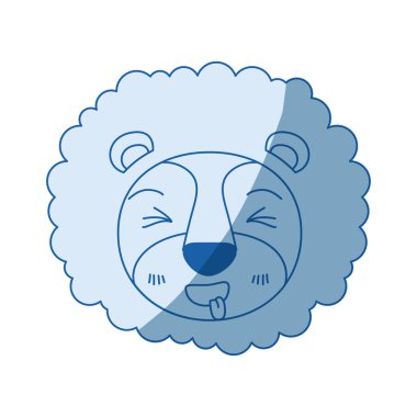 mavi renk siluet sevimli yüzü dil ifade yele ile dışarı yapışmasını aslan gölgelendirme