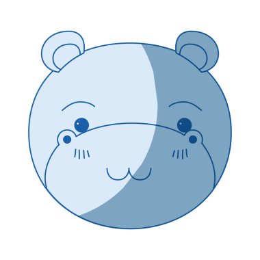 mavi renk siluet sevimli yüzü su aygırı huzur ifade gölgelendirme