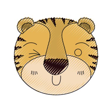 renk mum boya siluet sevimli yüzü kaplan wink göz ifade