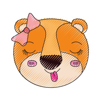 renk mum boya siluet yüz kadın dişi aslan dil ifade yay dantel ile dışarı hayvan yapışma