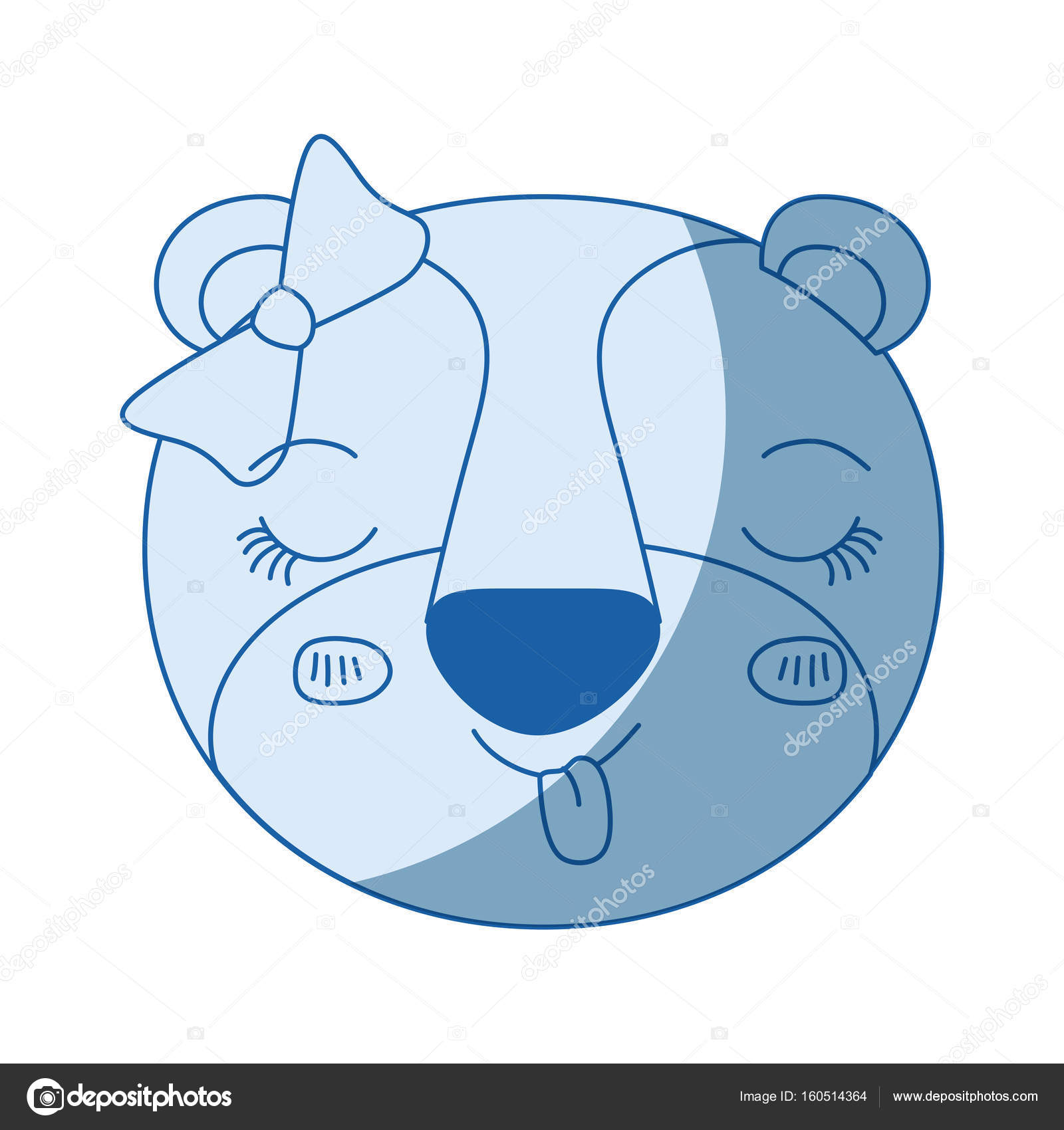 Blue color shading silhouette face of female lioness animal sticking