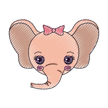 renk mum boya siluet yüzü dişi fil hayvan hoş ifade