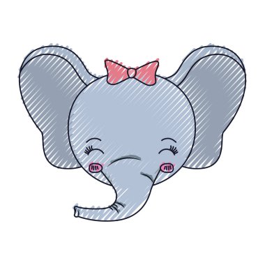 renk mum boya siluet yüz dişi fil hayvan gözleri kapalı ve mutluluk ifade