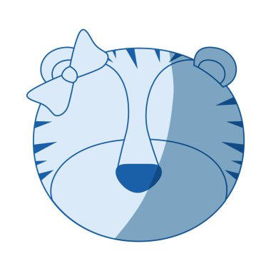 mavi renk gölgelendirme siluet meçhul kadın kaplan hayvan yay dantel ile