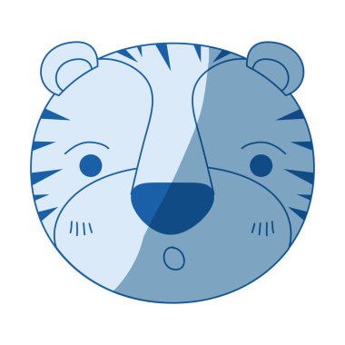 mavi renk siluet sevimli yüzü Tiger gölgelendirme ifade şaşırttı