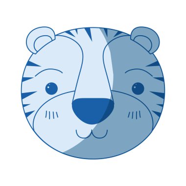 mavi renk siluet sevimli yüzü kaplan mutluluk ifadesinin gölgelendirme