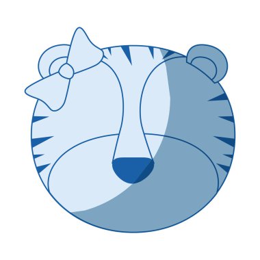 mavi renk gölgelendirme siluet meçhul kadın kaplan hayvan yay dantel ile