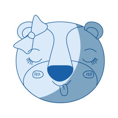 mavi renk siluet yüz kadın dişi aslan dil ifade yay dantel ile dışarı hayvan yapışma gölgelendirme