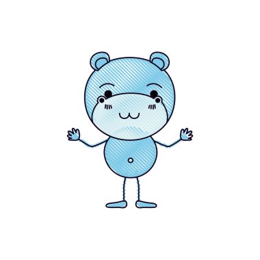 renk mum boya siluet karikatürü şirin su aygırı mutluluk ifade