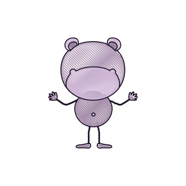 renk mum boya siluet su aygırı hayvan meçhul karikatür