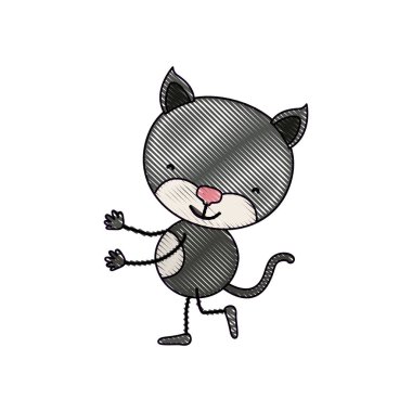 renk mum boya siluet karikatür şirin yavru kedi dans ile