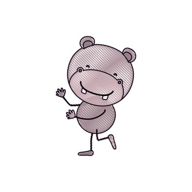 renk mum boya siluet karikatür dans şirin su aygırı ile