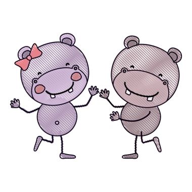 renk mum boya siluet karikatür dans suaygırları Çift