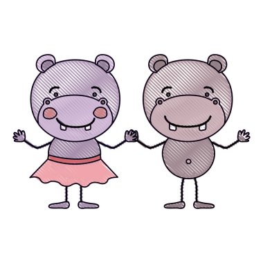 renk mum boya siluet karikatür ile el ele tutuşarak suaygırları birkaç