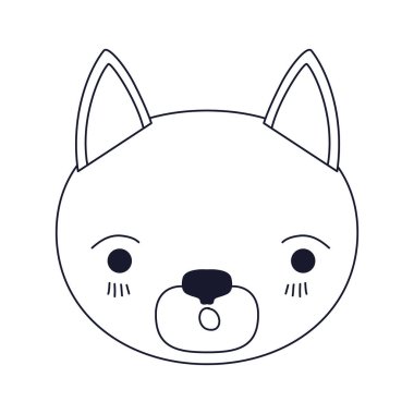 siluet karikatür kedi çehresini kroki sürpriz ifade