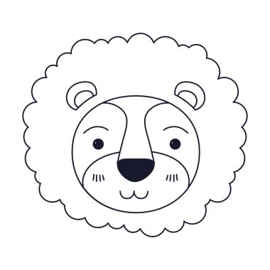 siluet karikatür yüz aslan huzur ifade yele ile kroki