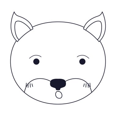 yavru kedi siluet karikatür yüzü kroki sürpriz ifade