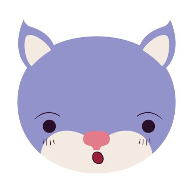 renkli karikatür yavru kedi, sevimli yüz ifadesi şaşırttı