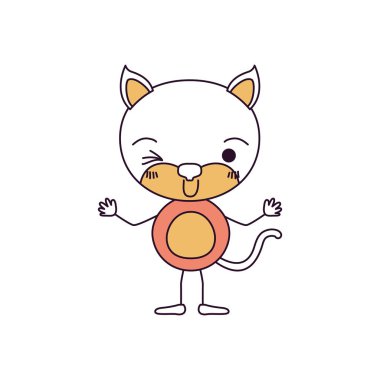 renk bölümleri karikatür kedi wink göz ifade siluet