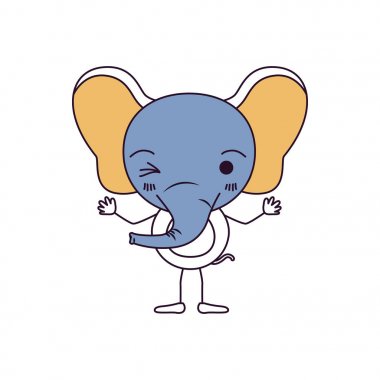 siluet renk sevimli fil karikatürü bölümleri wink göz ifade elleriyle kadar