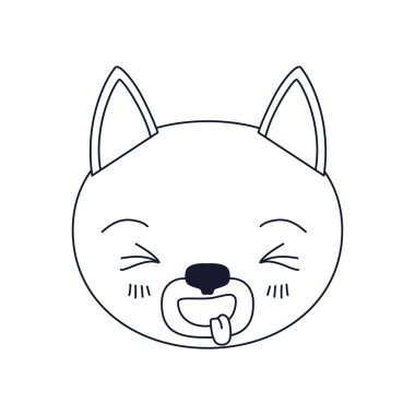 siluet karikatür kedi dili ifade yapışmasını çehresini kroki