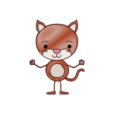 renk mum boya siluet karikatürü şirin kedi mutluluk ifade