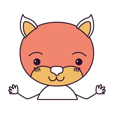 renk bölümleri karikatür yarım vücut kedi mutluluk ifadesinin siluet