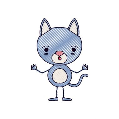 renk mum boya siluet şirin yavru kedi karikatürü elleriyle ifade kadar şaşırttı