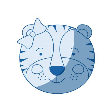 mavi renk siluet karikatür yüzü yay dantel hayvanla kadın kaplan gölgelendirme