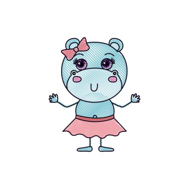 renk mum boya siluet karikatürü çok güzel ifade kadın su aygırı ile yay dantel etek