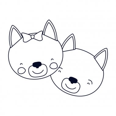 siluet Karikatür yüzler kedi kaç hayvan mutluluk ifadesinin kroki