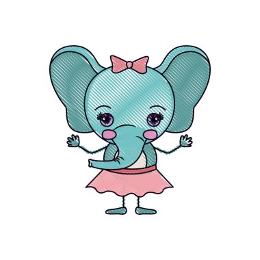 renk mum boya siluet karikatürü yay dantel etek çok güzel ifade dişi fil